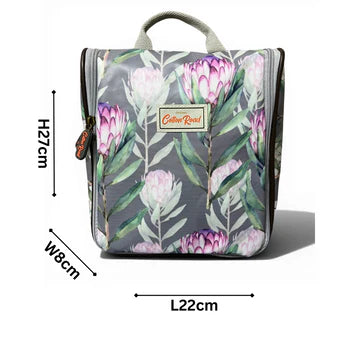 Cotton Road Toiletry Bag: GREY PROTEA PVC Hanging Vanity Bag SIZED