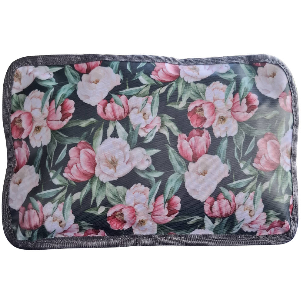 Cotton Road Travel Bag: DARK GREEN PVC Foldaway WEEKENDER Bag with FLORAL PRINT FOLDED