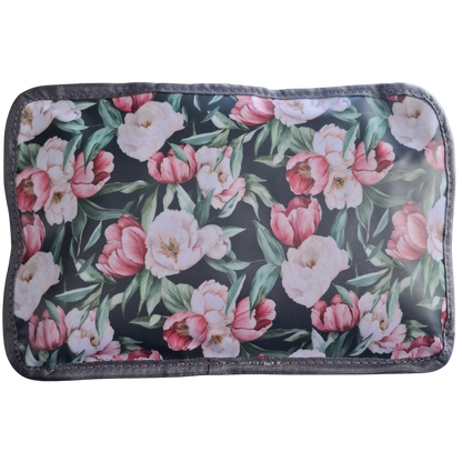 Cotton Road Travel Bag: DARK GREEN PVC Foldaway WEEKENDER Bag with FLORAL PRINT FOLDED