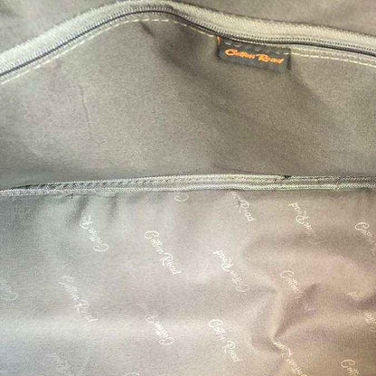 Cotton Road Travel Bag: DARK GREY Overnight Bag with IVORY FLOWERS INTERIOR