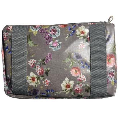 Cotton Road Travel Bag: MAUVE PVC Floral Foldaway WEEKENDER Bag FOLDED