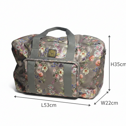 Cotton Road Travel Bag: MAUVE PVC Floral Foldaway WEEKENDER Bag