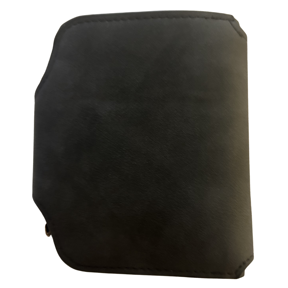 Cotton Road Wallet: BLACK/GREY Medium PU Leather Wallet BACK