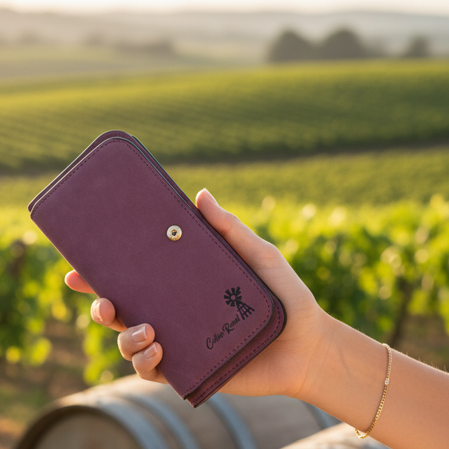 Cotton Road Wallet: Large MAROON 4-FOLD PU Leather Wallet with WINDMILL LIFESTYLE
