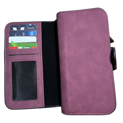 Cotton Road Wallet: Large MAROON 4-FOLD PU Leather Wallet with WINDMILL WTH CARDS