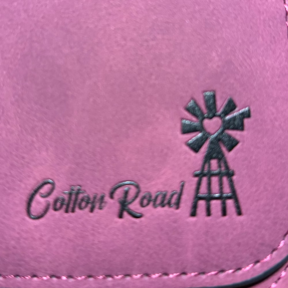 Cotton Road Wallet: Large MAROON 4-FOLD PU Leather Wallet with WINDMILL ZOOM