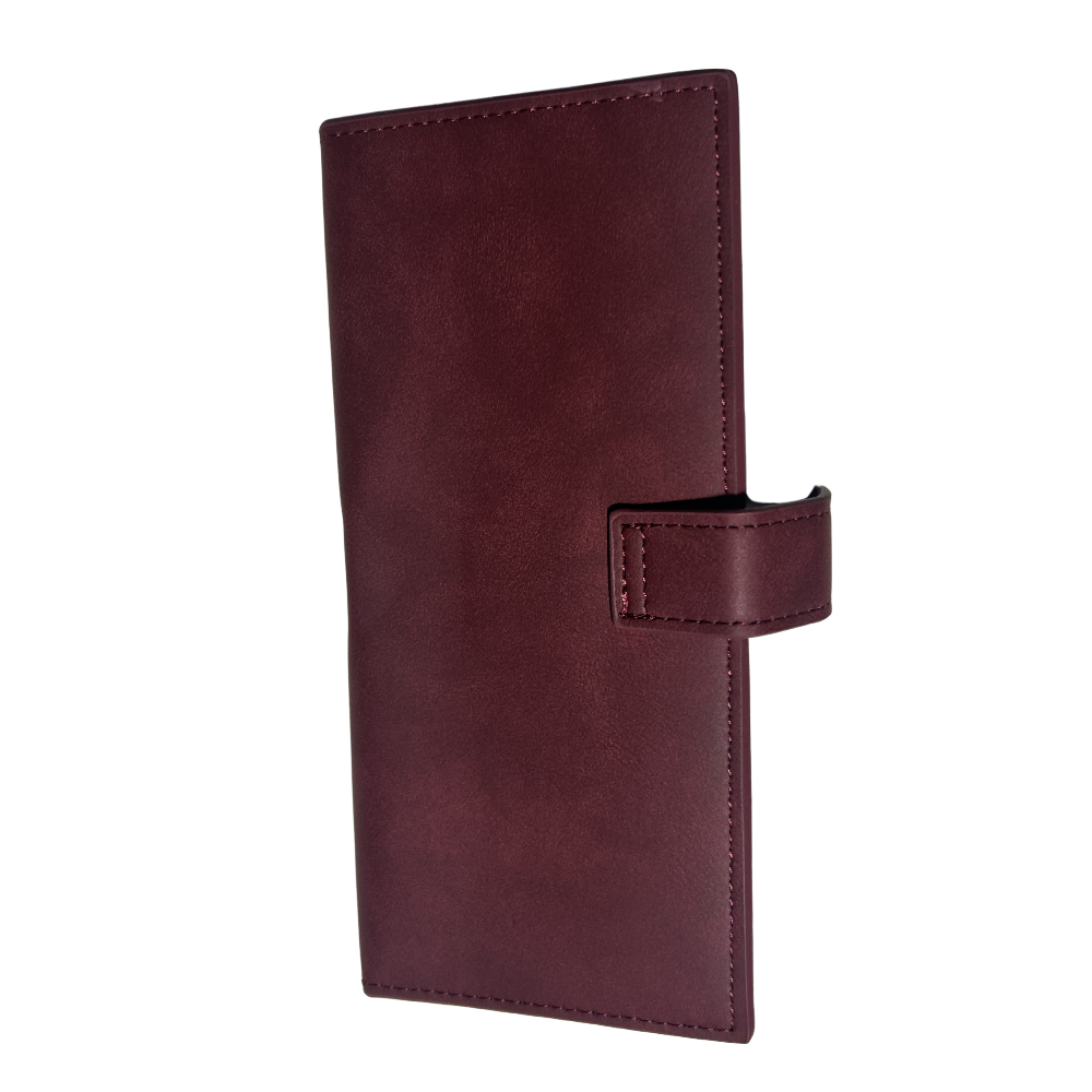 Cotton Road Wallet: Large RED PU Leather with Clip BACK