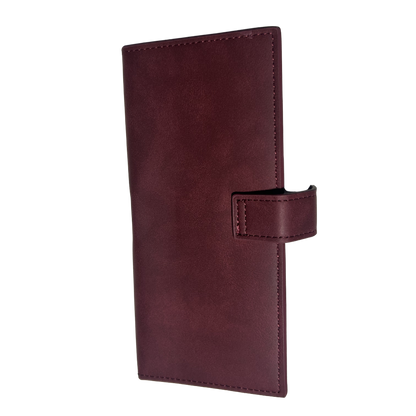 Cotton Road Wallet: Large RED PU Leather with Clip BACK