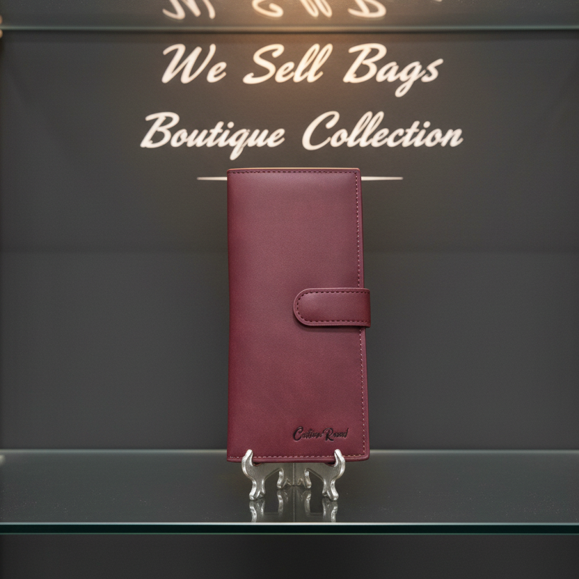 Cotton Road Wallet: Large RED PU Leather with Clip LIFESTYLE