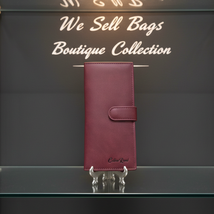 Cotton Road Wallet: Large RED PU Leather with Clip LIFESTYLE