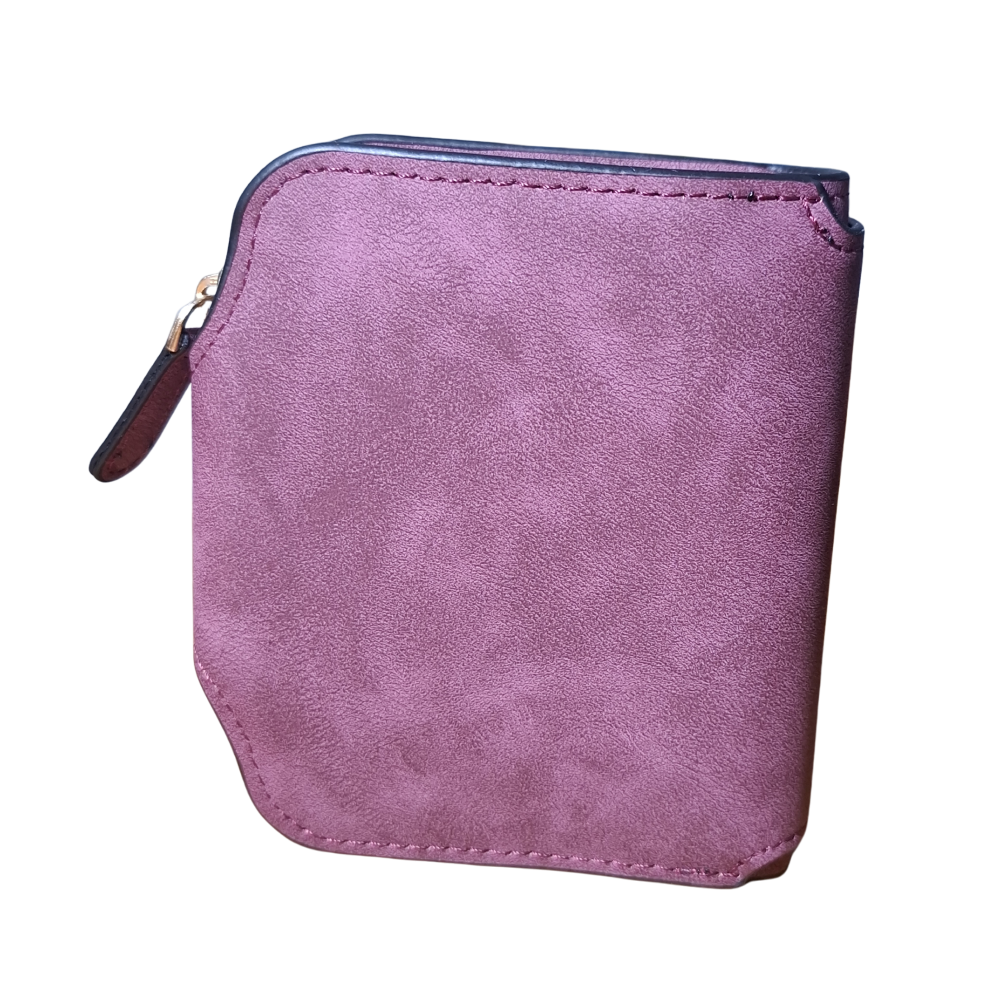 Cotton Road Wallet: MAROON Medium PU Leather Wallet BACK