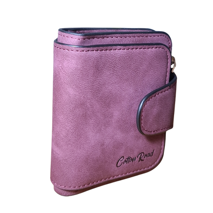 Cotton Road Wallet: MAROON Medium PU Leather Wallet FRONT