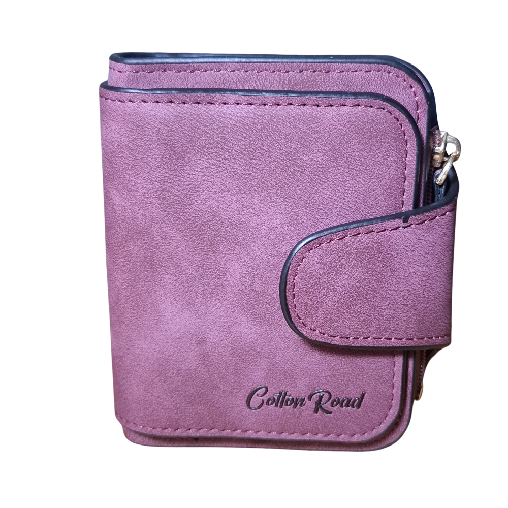 Cotton Road Wallet: MAROON Medium PU Leather Wallet FULL