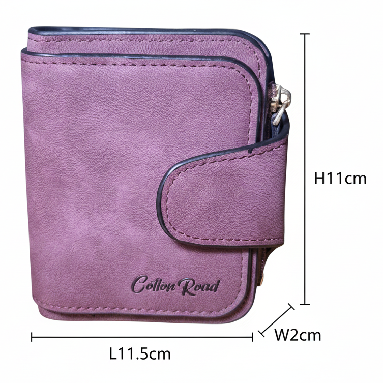 Cotton Road Wallet: MAROON Medium PU Leather Wallet SIZES