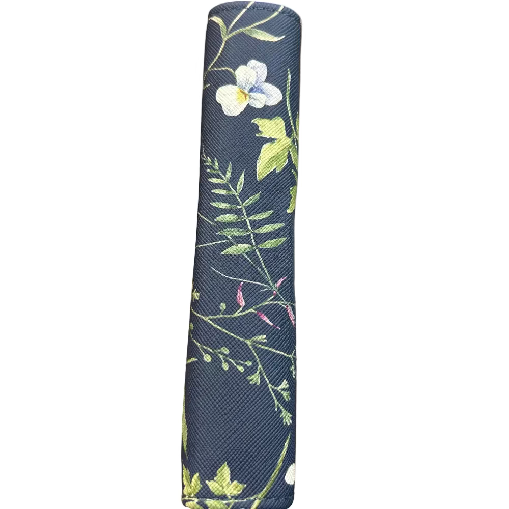 Cotton Road Wallet: Medium BLUE FLORAL PU Leather Wallet BOOKEND