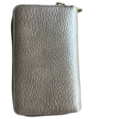 Cotton Road Wallet: Medium BROWN PU Leather with LEOPARD Print BACK