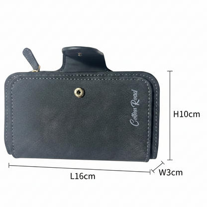 Cotton Road Wallet: Medium PU Leather Wallet DARK GREY size