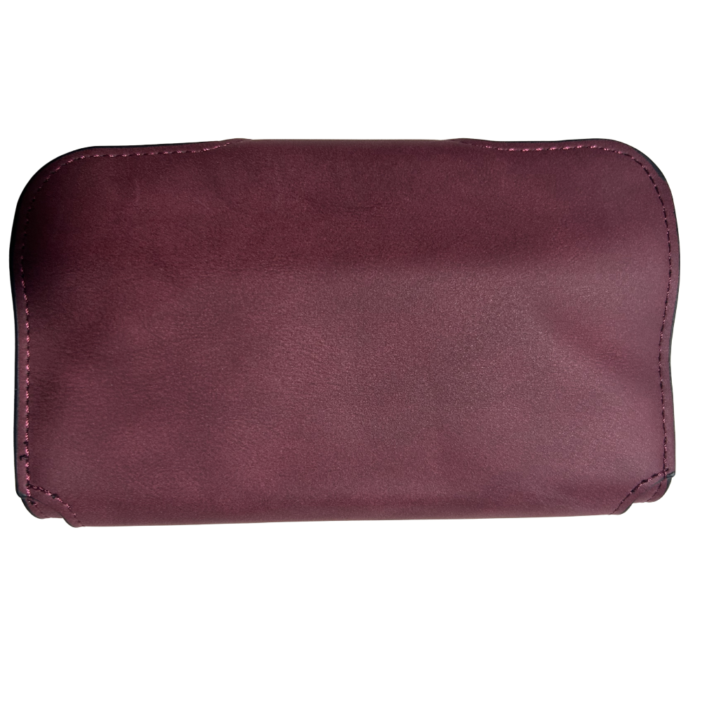 Cotton Road Wallet: Medium PU Leather Wallet MAROON BACK