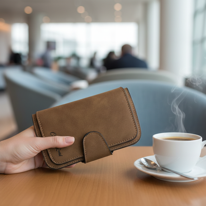 Cotton Road Wallet: Medium TAN BROWN PU Leather Wallet