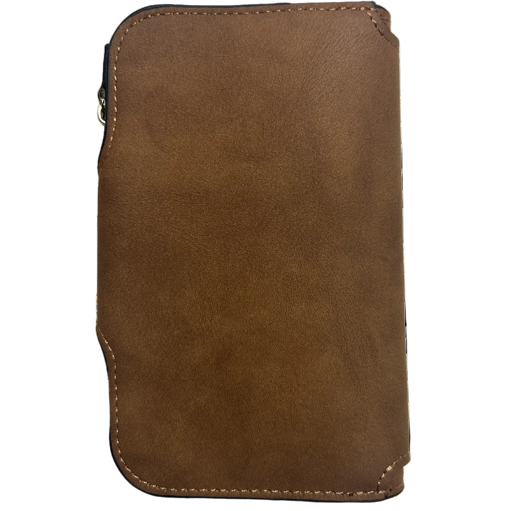 Cotton Road Wallet: Medium TAN BROWN PU Leather Wallet BACK
