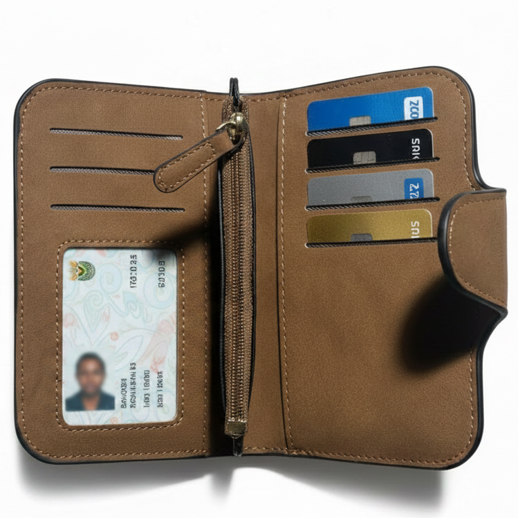 Cotton Road Wallet: Medium TAN BROWN PU Leather Wallet LOADED