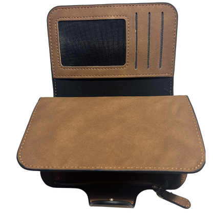 Cotton Road Wallet: Medium TAN BROWN PU Leather Wallet SIDE