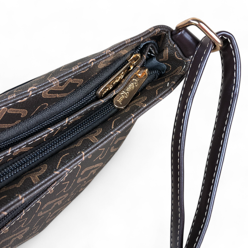 DARK BROWN Cotton Road BRANDED Synthetic Leather Sling Bag