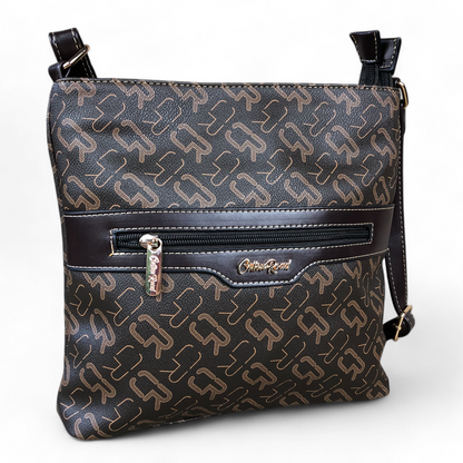 DARK BROWN Cotton Road BRANDED Synthetic Leather Sling Bag