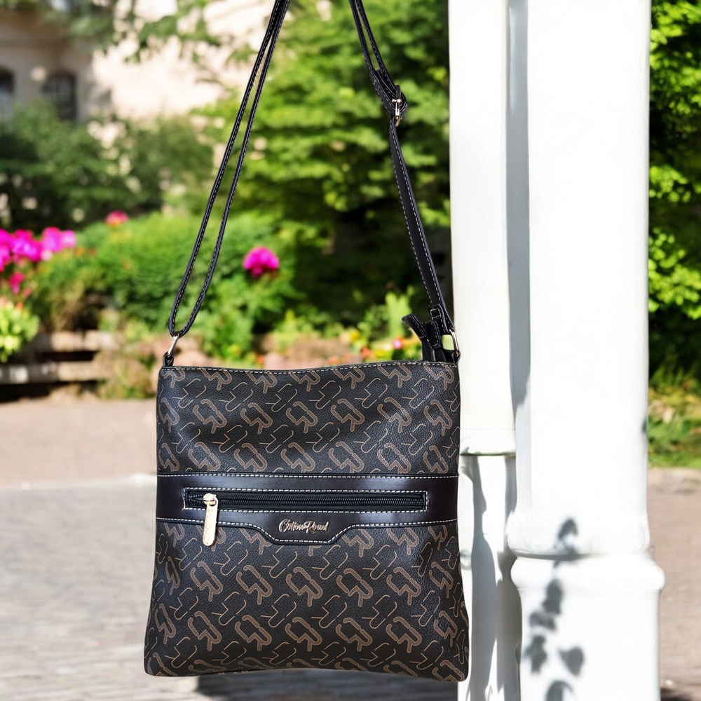 DARK BROWN Cotton Road BRANDED Synthetic Leather Sling Bag