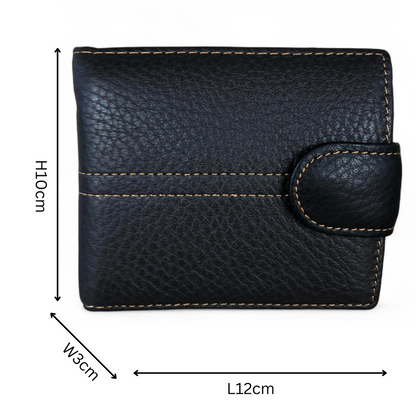 DARK BROWN VIVACE MENS Genuine Leather Wallet with Clip and TOPSTICH detailing