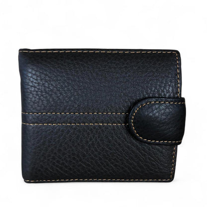 DARK BROWN VIVACE MENS Genuine Leather Wallet with Clip and TOPSTICH detailing