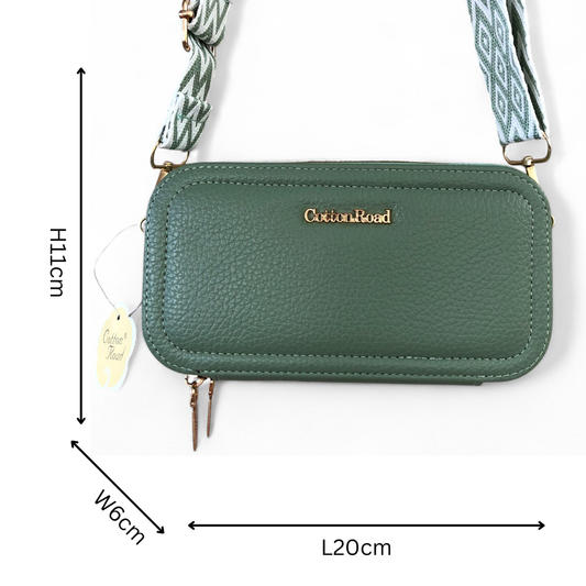 GREEN Cotton Road PU Leather Cellphone Sling Wallet