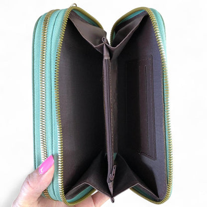 GREEN Cotton Road PU Leather Cellphone Sling Wallet