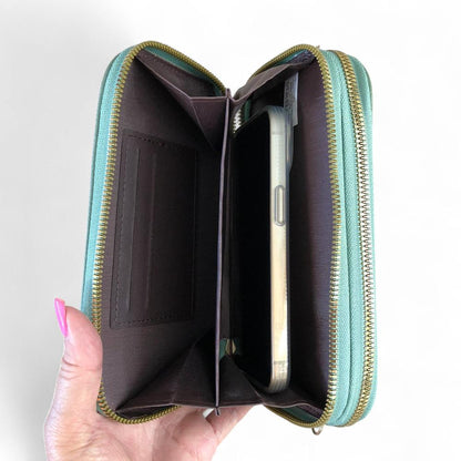 GREEN Cotton Road PU Leather Cellphone Sling Wallet