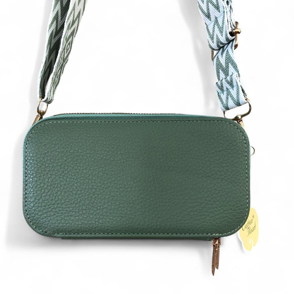 GREEN Cotton Road PU Leather Cellphone Sling Wallet