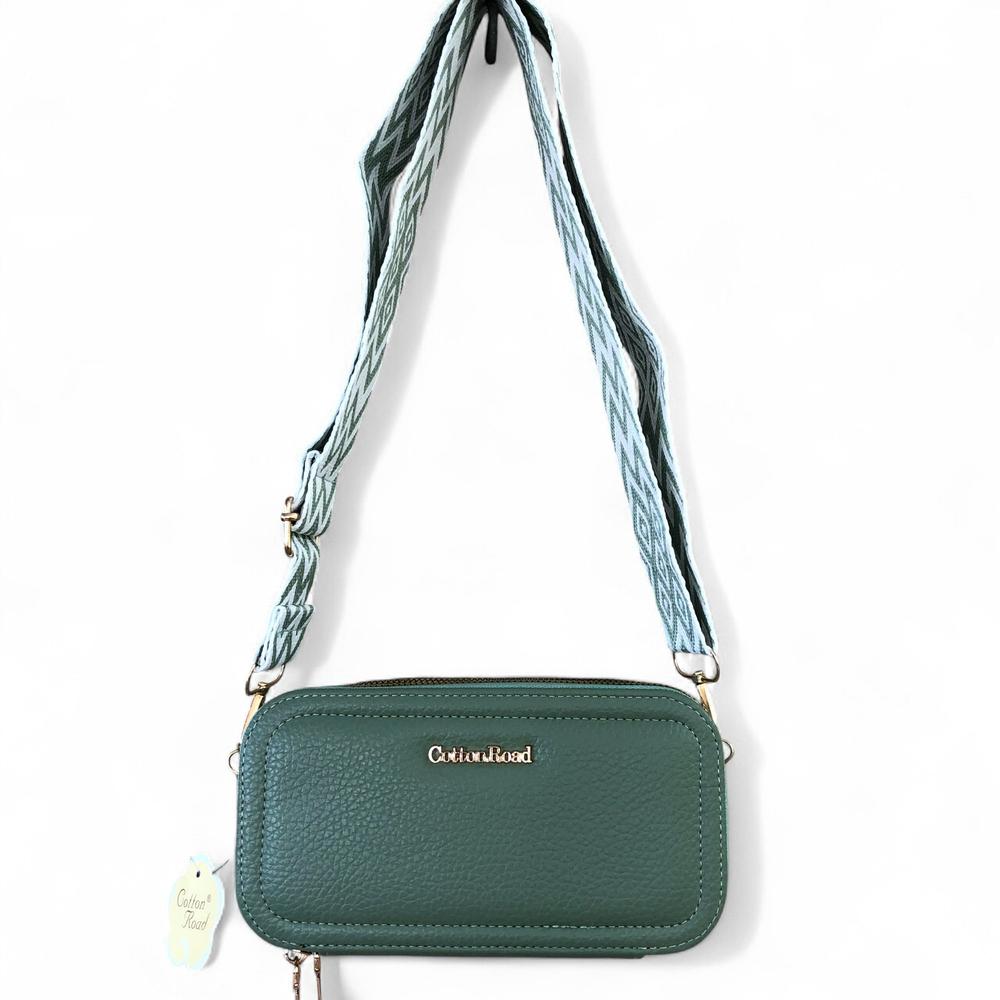 GREEN Cotton Road PU Leather Cellphone Sling Wallet