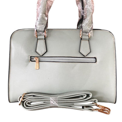 GREEN Cotton Road PU Leather Handbag with FLORAL Panel