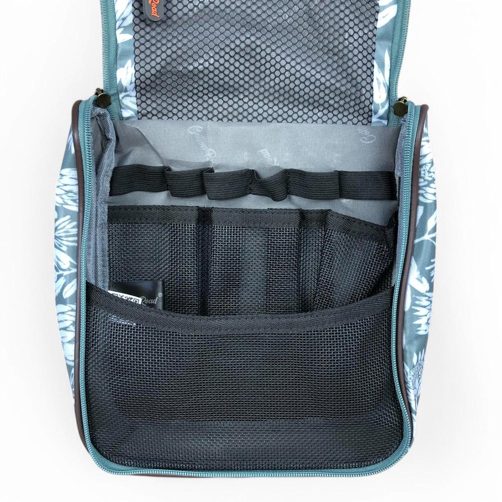 GREEN Cotton Road PVC Hanging Vanity Bag with PROTEAS