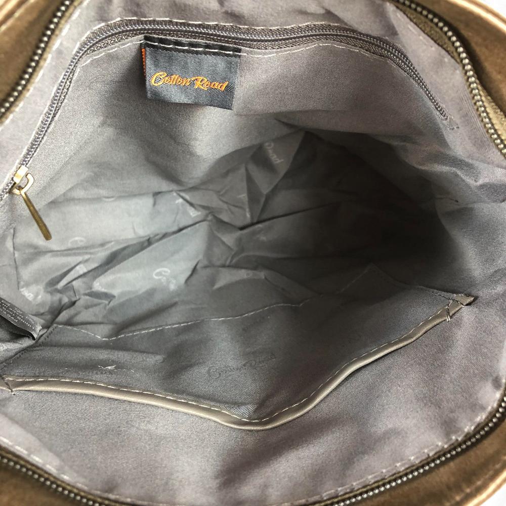 GREEN PU Leather Cotton Road Sling Bag with Pockets