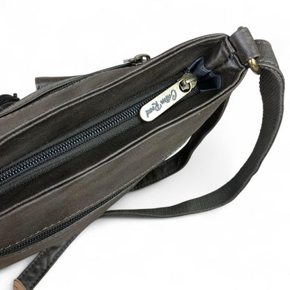 GREEN PU Leather Cotton Road Sling Bag with Pockets