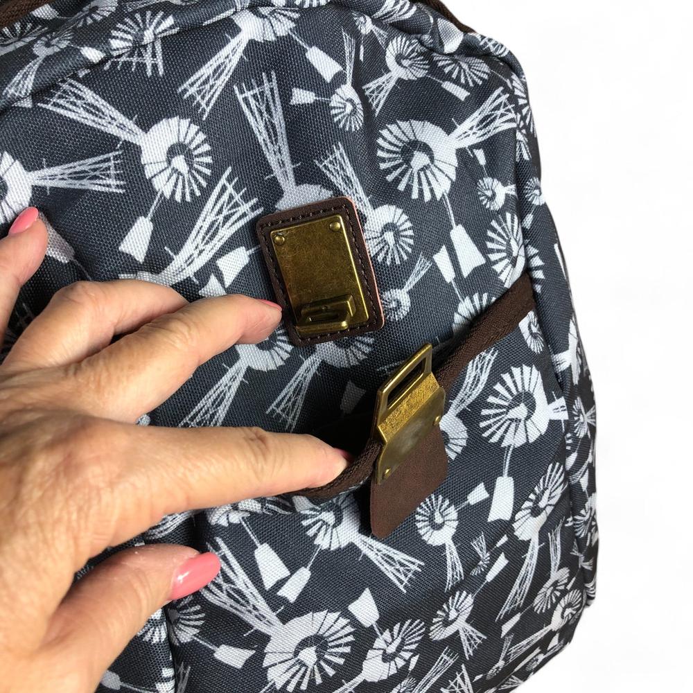 GREY Canvas Cotton Road Backpack with WINDMILL detailing