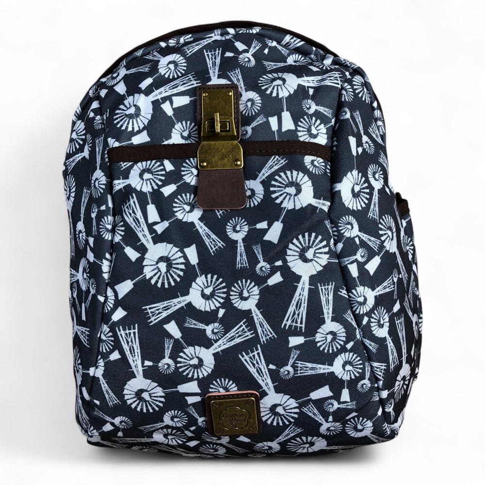 GREY Canvas Cotton Road Backpack with WINDMILL detailing