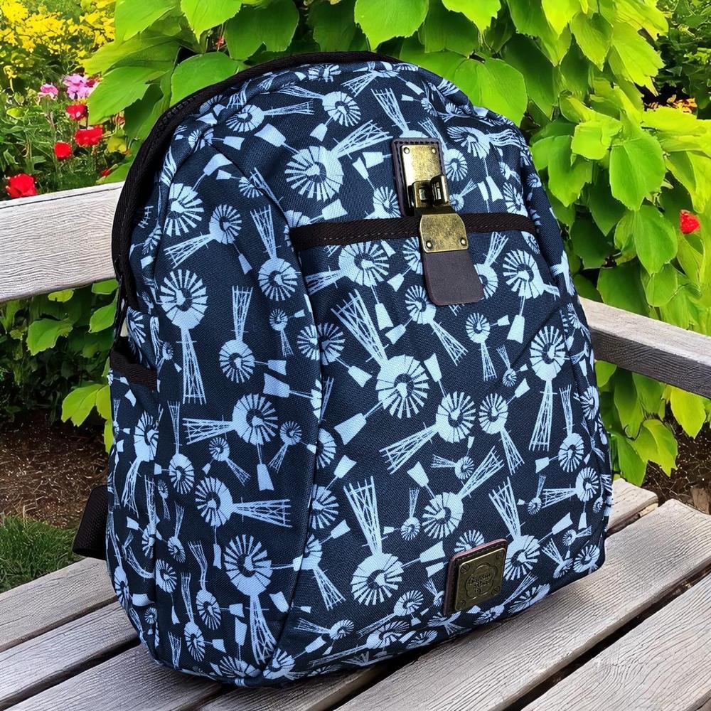 GREY Canvas Cotton Road Backpack with WINDMILL detailing