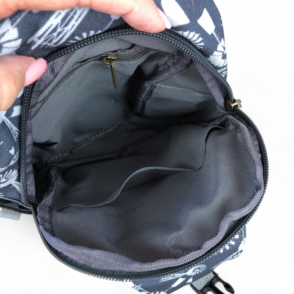 GREY Cotton Road CANVAS Cross Body Bag / Mini Backpack with WINDMILLS