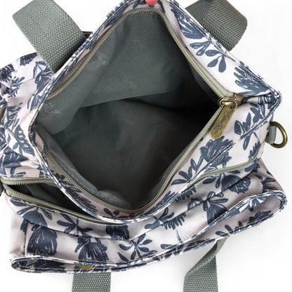 GREY Cotton Road Canvas Handbag with PROTEA Print