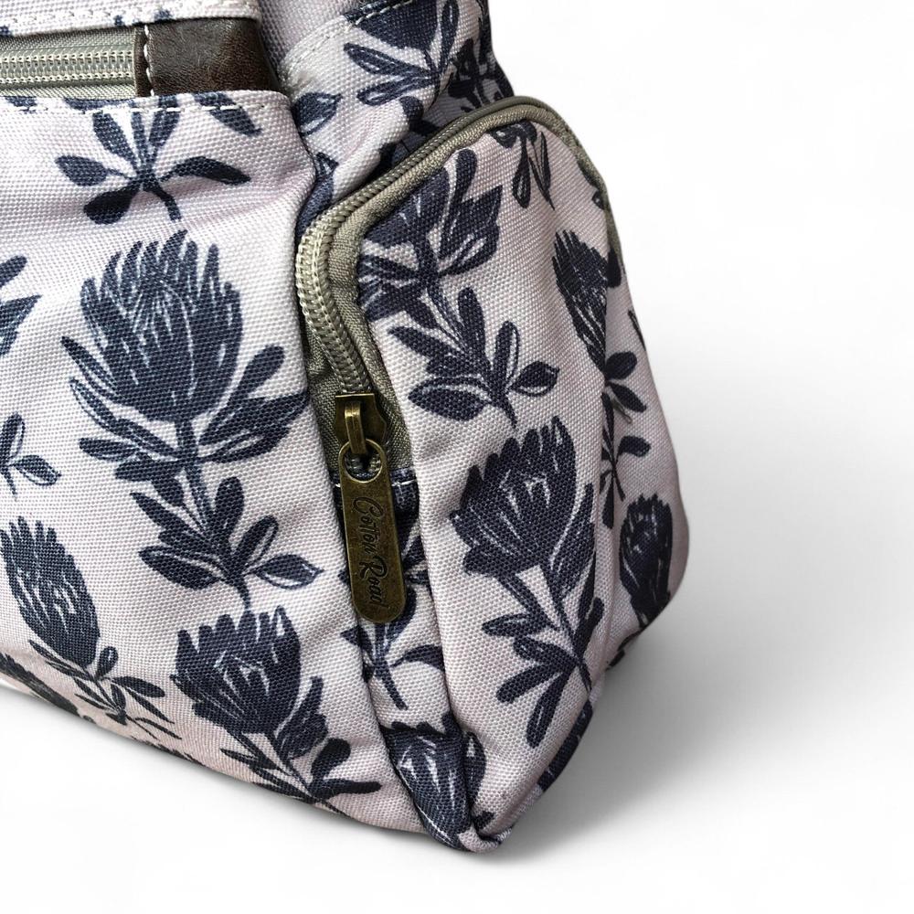 GREY Cotton Road Canvas Handbag with PROTEA Print