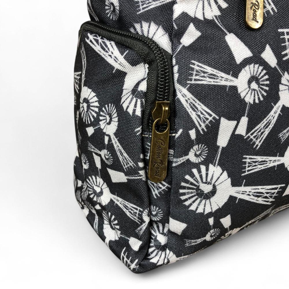 GREY Cotton Road Canvas Handbag with WINDMILLS