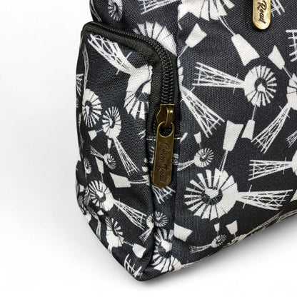 GREY Cotton Road Canvas Handbag with WINDMILLS