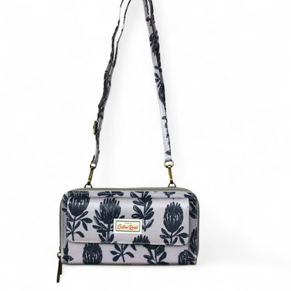 GREY Cotton Road PVC Cellphone Sling Wallet with PROTEA Print