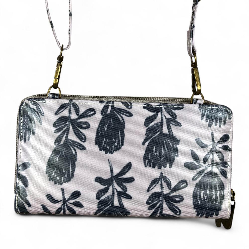 GREY Cotton Road PVC Cellphone Sling Wallet with PROTEA Print
